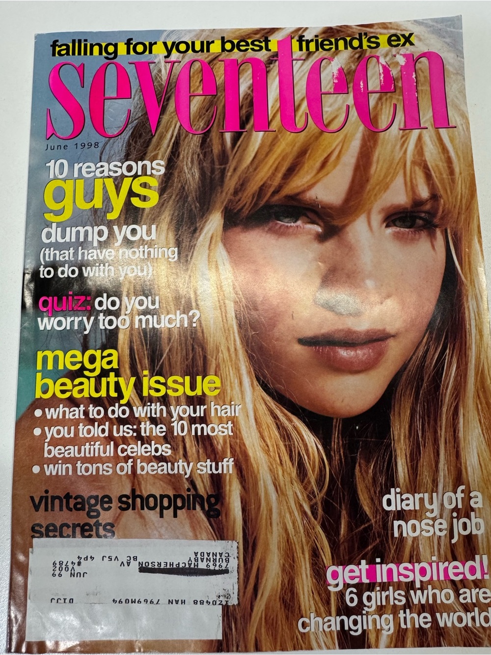 Seventeen 17 Teen Magazine June 1998 Beauty Issue Lindsey Hartley